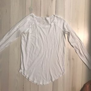 White Lululemon Cotton Long Sleeve Shirt - Size 6